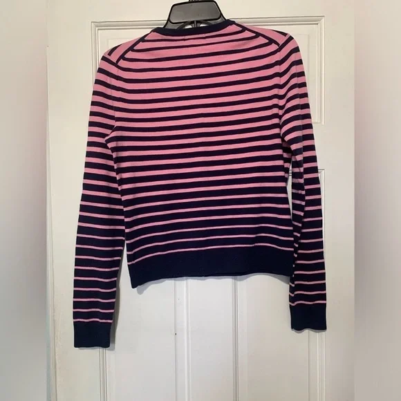 Lily Pulitzer Pink/Navy Stripe Cardigan - Picture 2 of 7